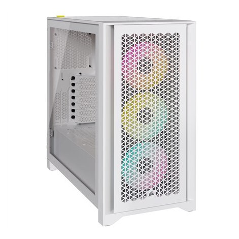 Corsair | Tempered Glass PC Case | iCUE 4000D RGB AIRFLOW | Side window | White | Mid-Tower | Power supply included No